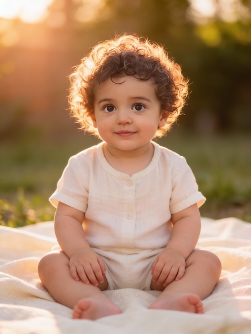 Golden Hour Portrait AI Baby Photo Template Preview