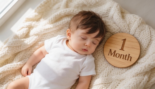 Month 1 - Natural Wood Milestone Baby Milestone