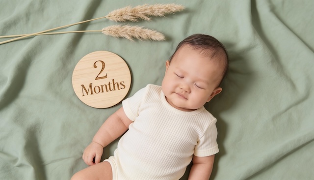 Month 2 - Sage Linen & Pampas Baby Milestone