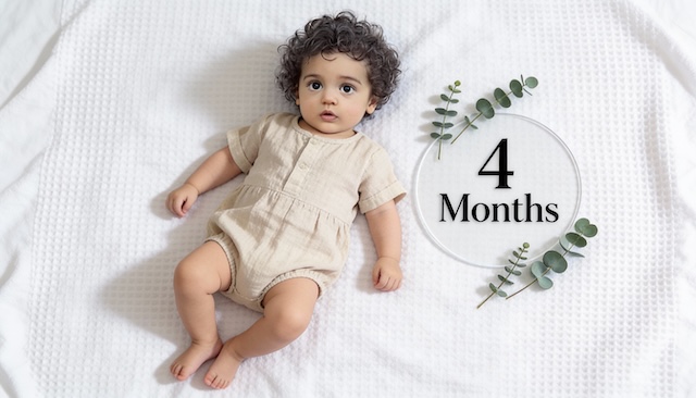 Month 4 - Eucalyptus Minimal Baby Milestone