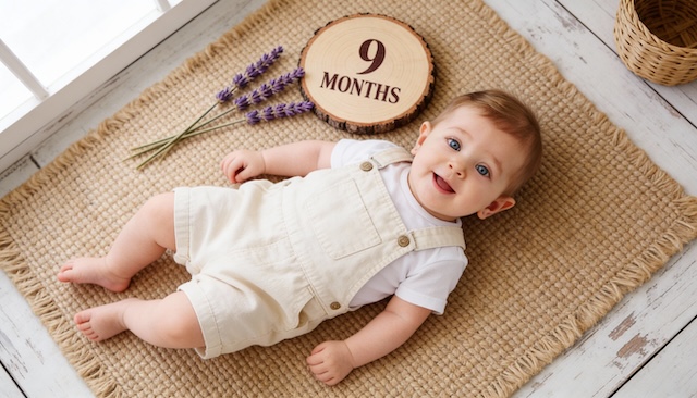 Month 9 - Rustic Jute & Lavender Baby Milestone