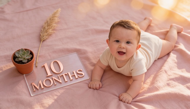 Month 10 - Rose Gold Elegance Baby Milestone