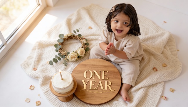 Month 12 - One Year Celebration Baby Milestone