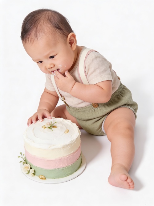 Modern Cake Smash AI Baby Photo Template Preview