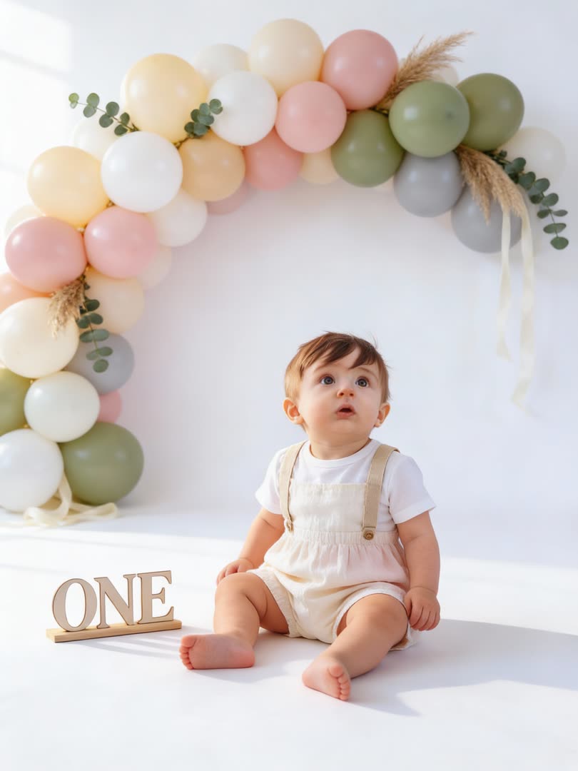 Simple Balloon Moment AI Baby Photo Template Preview