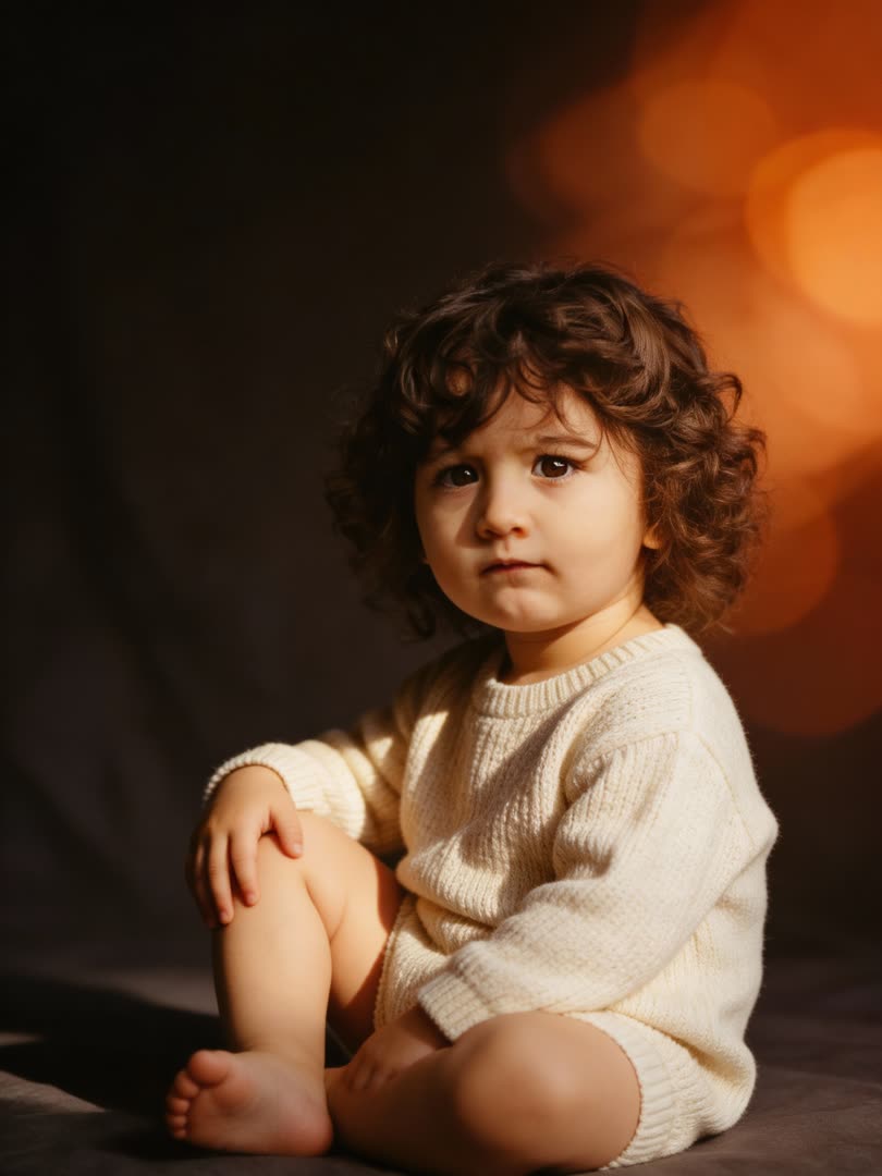 Dark Moody Studio AI Baby Photo Template Preview