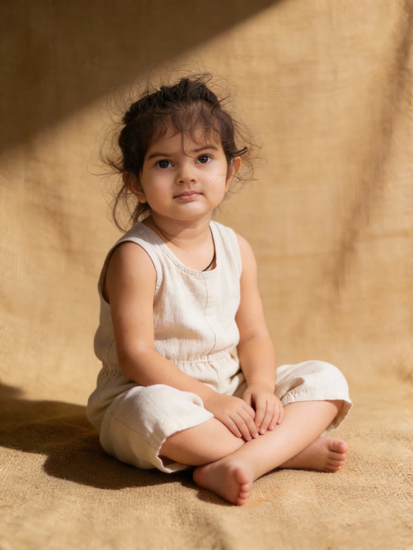 Textured Canvas AI Baby Photo Template Preview