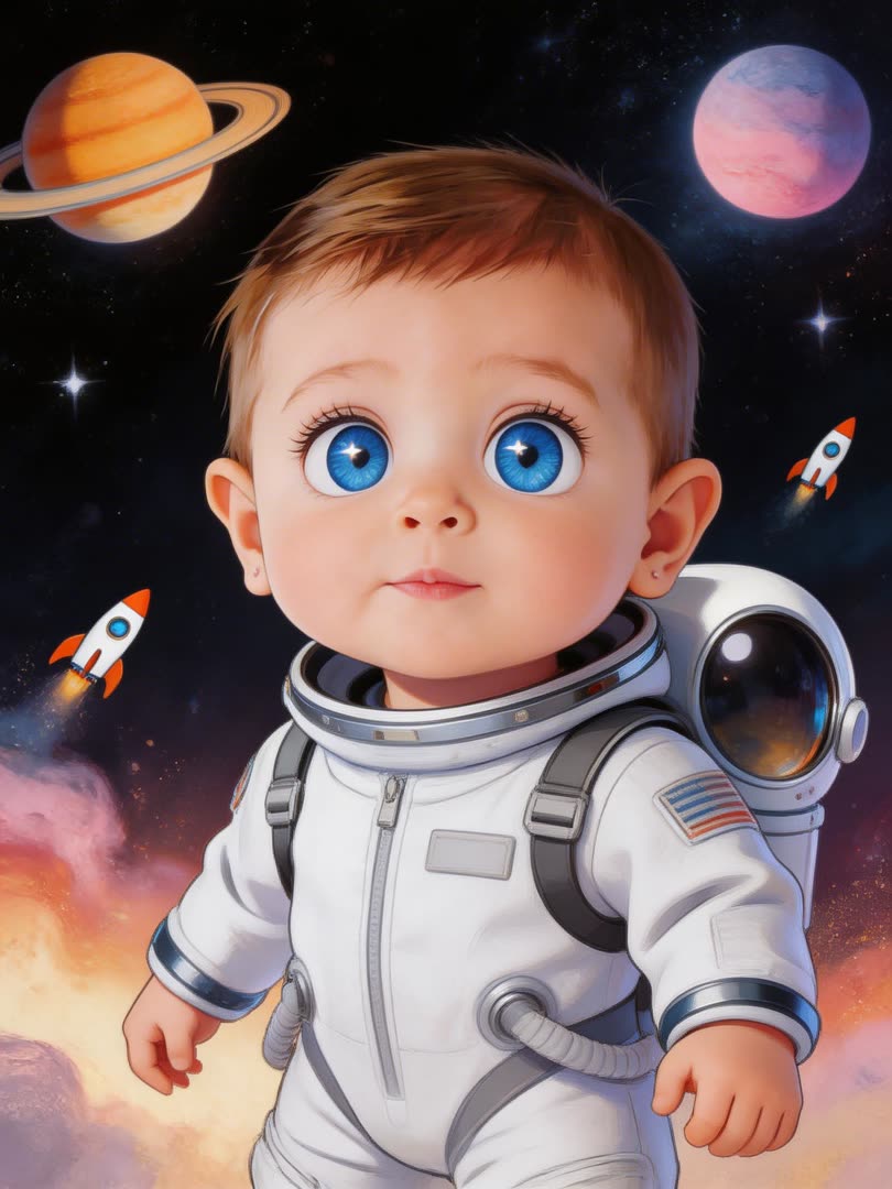 Mini Astronaut AI Baby Photo Template Preview