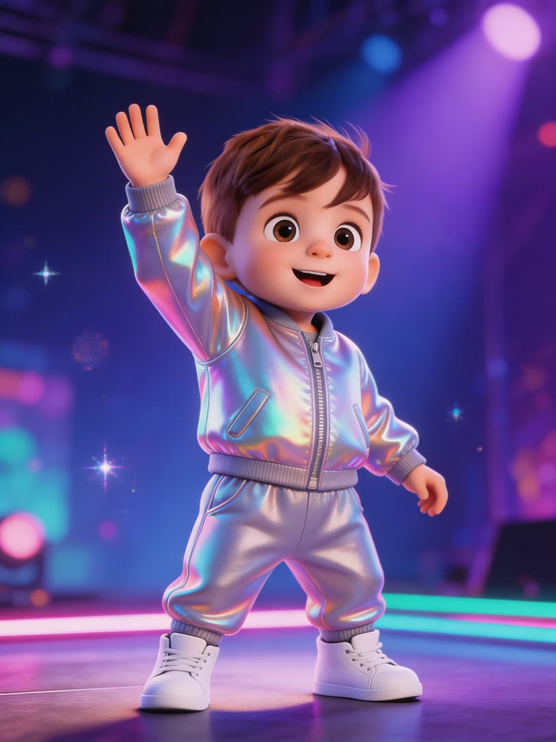 Neon Stage Baby AI Baby Photo Template Preview