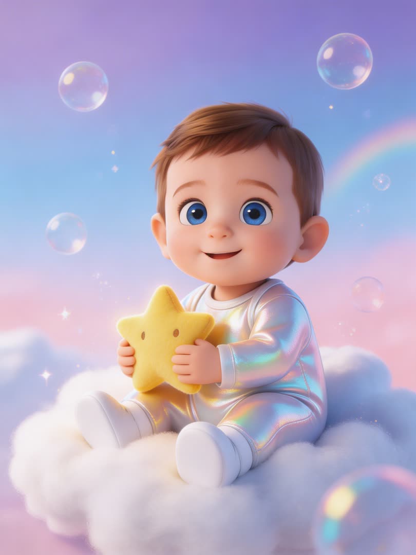 Iridescent Dream Baby AI Baby Photo Template Preview