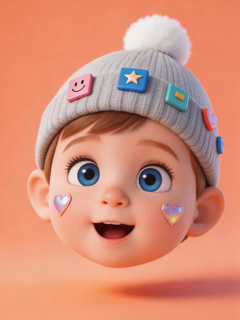 Kawaii Beanie Avatar AI Baby Photo Template Preview