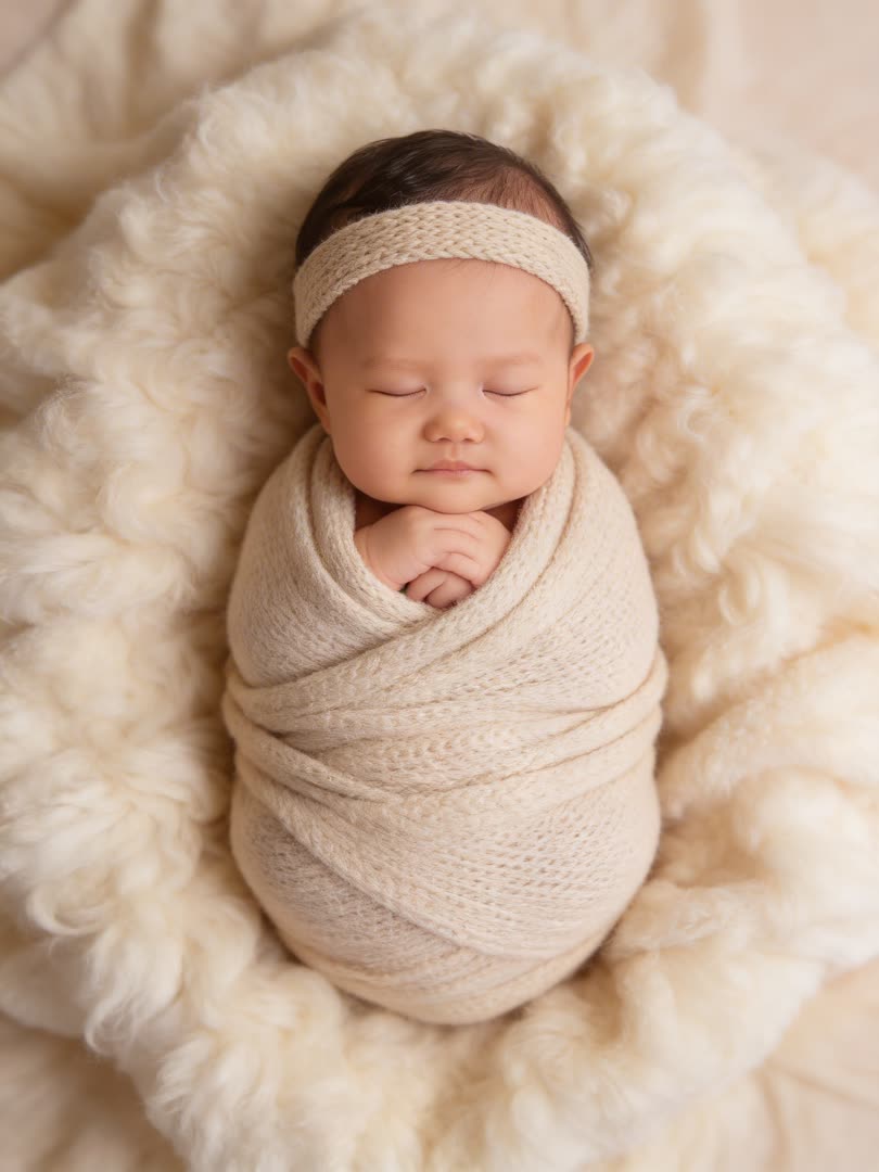 Dreamy Flat Lay AI Baby Photo Template Preview