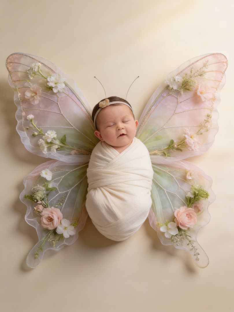 Butterfly Dream Bloom AI Baby Photo Template Preview