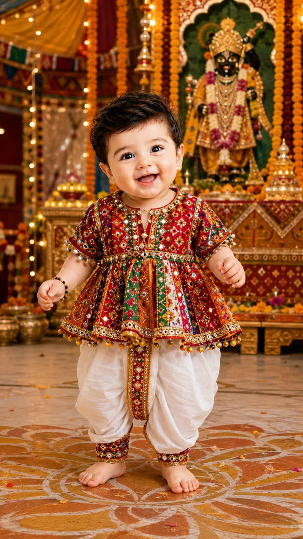 Shreenathji theme AI Baby Photo Template Preview