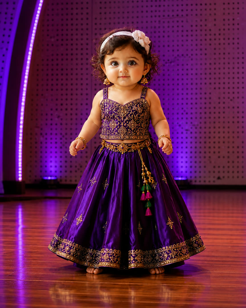 💜 Purple Dance Princess AI Baby Photo Template Preview